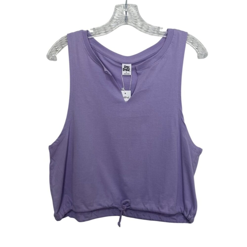 Daybreak Sleeveless Tie-Hem Tank Top Large Purple Ice New WOT‎